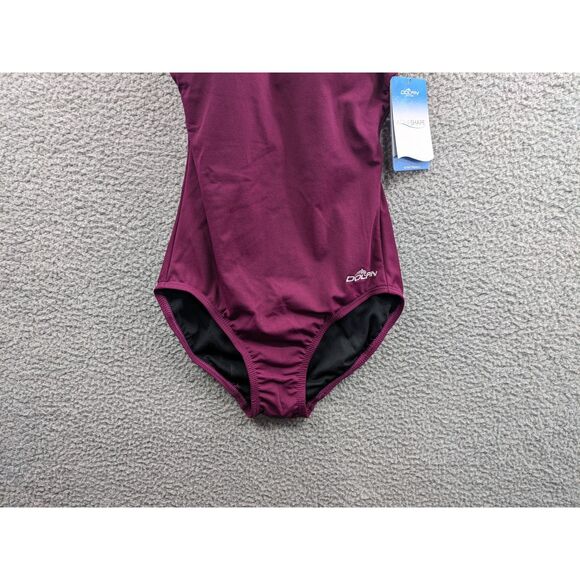 NWT Dolfin Aquashape Women's Moderate Scoop Back Purple One Piece Swimsuit sz 6 - Picture 3 of 12